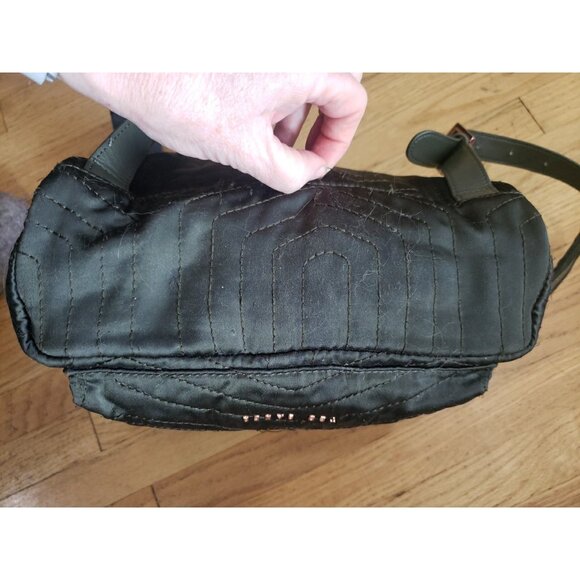 Ted Baker Backpack Akija Satin Quilted Bow Large Rose Gold Hardware Dark Green - Picture 6 of 10